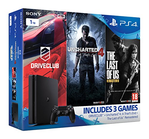 Sony PlayStation 4 1TB Slim Gamer Pack Bundle (Uncharted 4, The Last of Us, DriveClub)