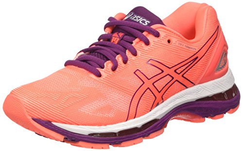 Asics Gel-Nimbus 19, Scarpe Running Donna, Viola (Flash Coral/Dark Purple/White), 37 EU