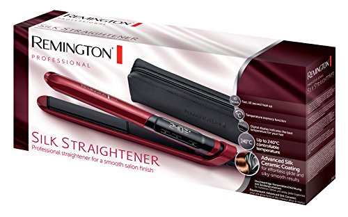 Remington S9600 Haarglätter Silk, Keramikbeschichtung mit Seidenproteinen, rot