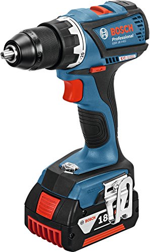 Bosch Professional GSR 18 V-EC Akku-Bohrschrauber, 2x4,0 Ah Akku (EC-Motor, 13 mm Voll-Metall-Bohrfutter, 18 V, L-Boxx) 06019E8101