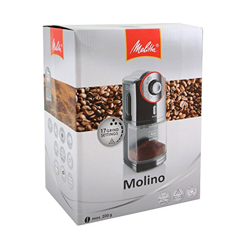Melitta Kaffeemühle Molino, elektrisch, Scheibenmahlwerk, schwarz 101901