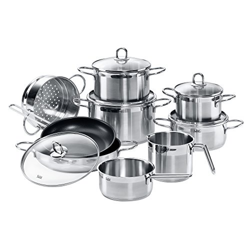 Silit Topf-Set 10-teilig Diamant Schüttrand Glasdeckel Edelstahl poliert induktionsgeeignet spülmaschinengeeignet