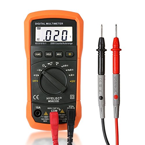 Digital Multimeter, Crenova MS8233D Auto Range AC Spannungsprüfer Tragbare Prüfvorrichtung Messung von Spannung Strom Widerstand Messinstrument mit Hintergrundbeleuchtung