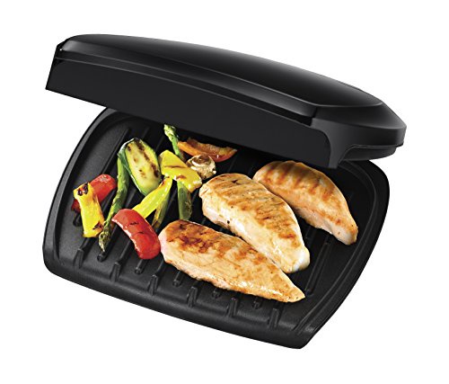 George Foreman Family 5-Portion(510 sq cm plate) Grill 23420 - Black
