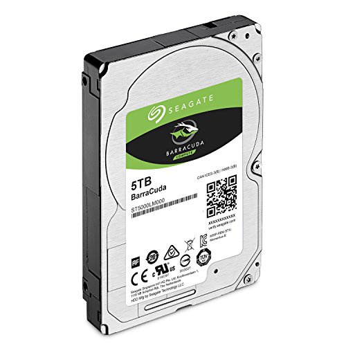Seagate BarraCuda 5 TB, ST5000LM000, interne Festplatte, 15mm,6,4 cm (2,5 Zoll), 128MB Cache, SATA 6 Gb/s schwarz