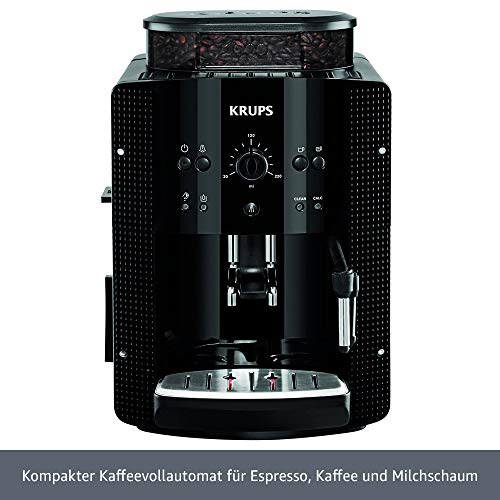 Krups EA8108 Kaffeevollautomat (1450 Watt, 1,8 Liter Wassertank, CappuccinoPlus-Düse, 2-Tassen-Funktion, 15 bar) schwarz