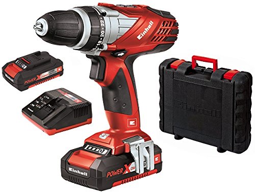 Einhell Akku Bohrschrauber TE-CD 18 Li Power X-Change (Lithium Ionen, 18 V, 2 Gang, 48 Nm, LED-Licht, Koffer, inkl. 2 x 1,5 Ah Akku Ladegerät )