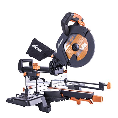 Evolution Power Tools R255SMS+ Multi-Material Sliding Mitre Saw with Plus Pack, 255 mm (230 V)