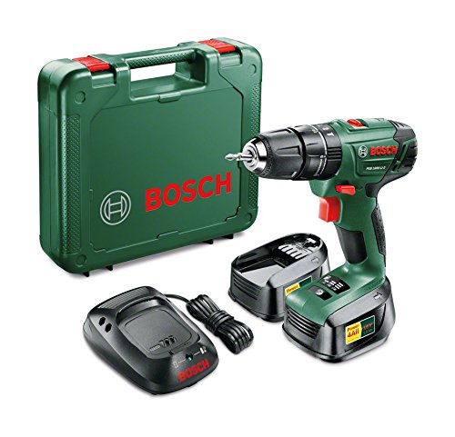 Bosch PSB 1800 LI-2 Cordless Lithium-Ion Hammer Drill Driver with Two 18 V Batteries