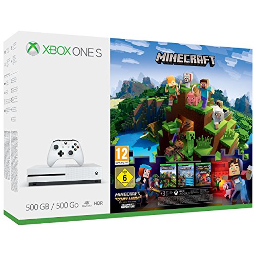 Xbox One S 500GB Console: Minecraft Complete Adventure Bundle + FIFA 18