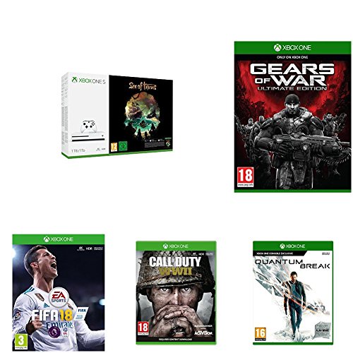 Xbox One S 1TB SoT + FIFA18 + Call of Duty WWII + Gears of War + Quantum Break