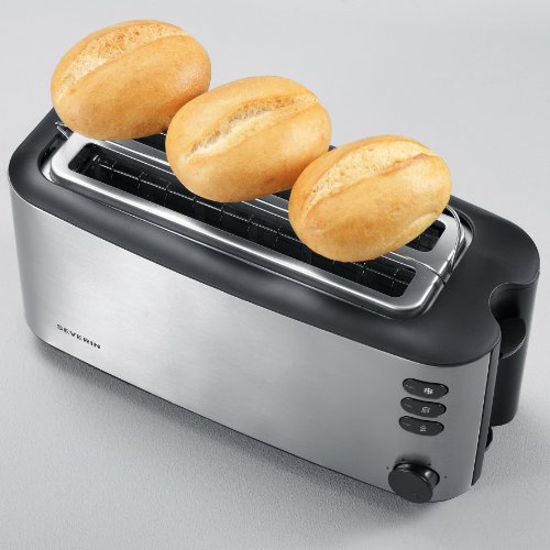 Severin AT 2509 Automatik-Toaster (1400 Watt, für bis zu 4 Brotscheiben), Edelstahl