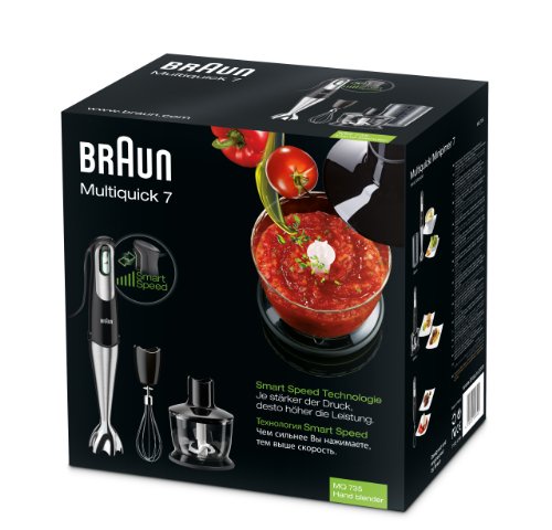 Braun MultiQuick 7 MQ 735 Sauce Stabmixer, 750 W, Zerkleinerer (500 ml), Edelstahl-Schneebesen, PowerBell Technologie