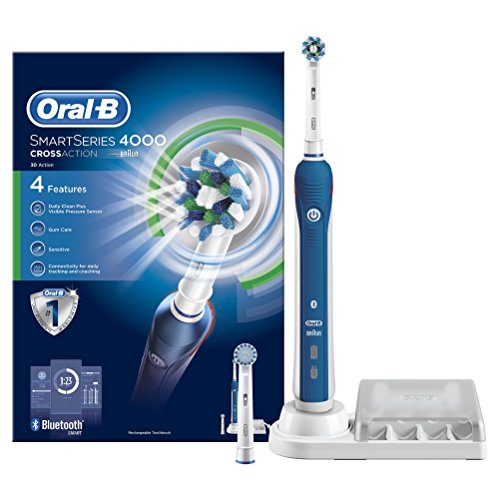 Oral-B Smart Series 4000 Cross Action Electric Rechargeable Toothbrush Powered by Braun - Ships with a UK 2 pin plug