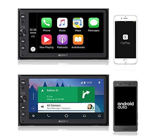 Sony XAV-AX100 16,3 cm (6,4 Zoll) Media Receiver (mit Bluetooth, Apple CarPlay und Android Auto, Navigation, Spotify, 2 DIN Autoradio)