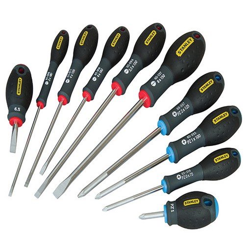 Stanley 565427 FatMax Screwdriver Set Parallel / Flared / Pozi (10 Pieces)