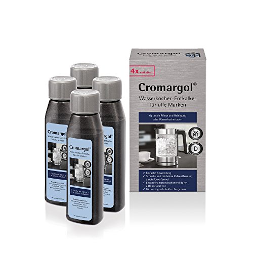 Cromargol Wasserkocher-Entkalker 4er Pack, für alle Wasserkochertypen (Edelstahl, Glas, Kunststoff) und Teekocher, 4 x 100 ml