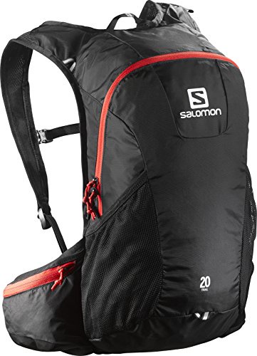 Salomon Trail 20 Hiking Backpack, 48 cm, 50 Liters, Black/ Bright Red