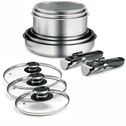 Backen 199911 11-Piece Saucepan and Frying Pan Set, Stainless Steel, Suitable For All Heat Sources Including Induction