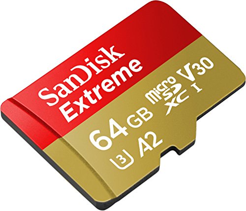 SanDisk Extreme 64 GB microSDXC Memory Card + SD Adapter with A2 App Performance up to 160 MB/s, Class 10, U3, V30