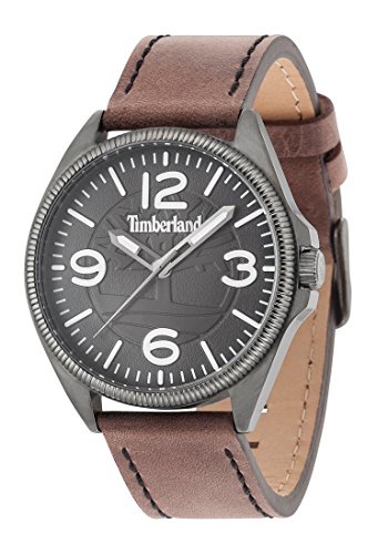 Timberland Men's TBL.94502AEU/02B Quartz Watch with Black Dial Analogue Display and Leather Strap