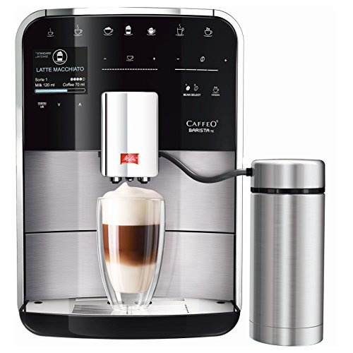 Melitta Barista TS F750-201, Bean to Cup Coffee Machine, Venturi, One Touch and Touch & Slide Functions, Milk Container Included, Silver/Black