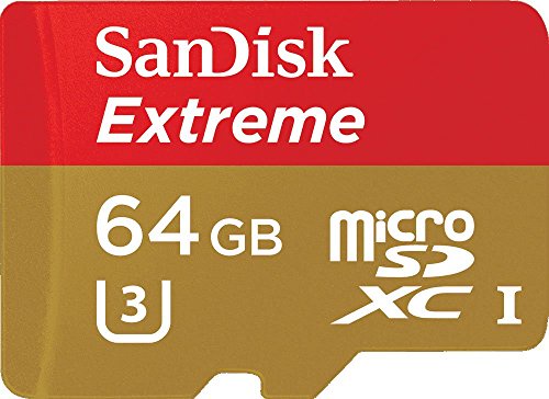Carte Mémoire MicroSDXC Sandisk Extreme 64 Go + Adaptateur SD jusqu'à 90 Mo/s, Classe 10, U3, V30, FFP