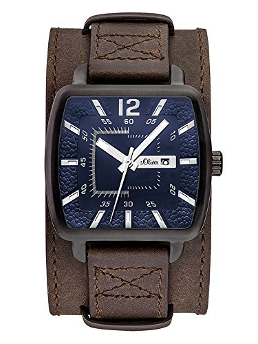 s.Oliver Herren-Armbanduhr Analog Quarz Leder SO-3048-LQ