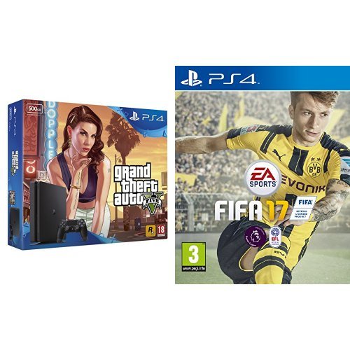 Sony PlayStation 4 500GB Console + GTA V + FIFA 17