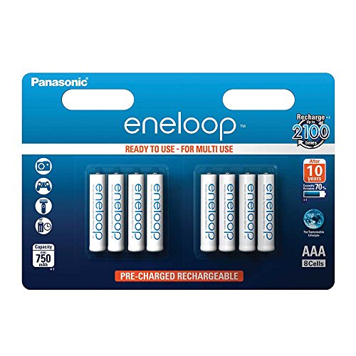 Panasonic eneloop, Ready-to-Use Ni-MH Akku, AAA Micro, 8er Pack, min. 750 mAh, 2100 Ladezyklen, geringe Selbstentladung