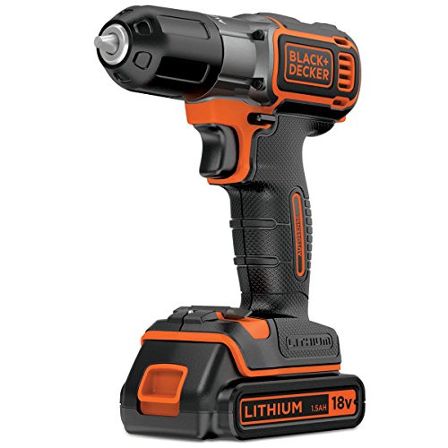 Black + Decker 18V 1.5Ah Lithium-Ionen Autosense Akku-Bohrschrauber, Autoselect Technologie, 2. Akku, Koffer, ASD18KB