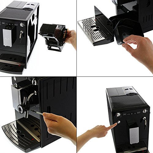 Melitta SOLO & Perfect Milk E957-101, Bean to Cup Coffee Machines, Automatic Cappuccino Maker, Black/Silver