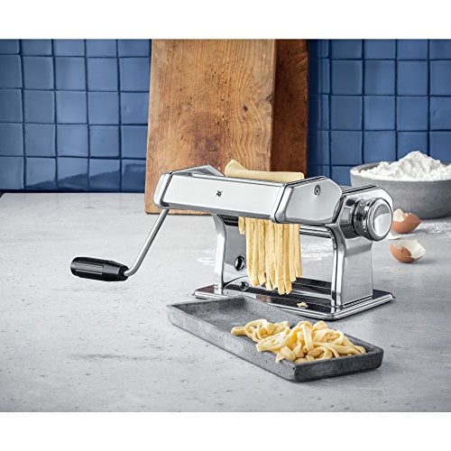 WMF Gourmet Nudelmaschine, Edelstahl, 9 Teigstufen, ideal für Teigplatten, schmale und breite Nudeln, 19,5 x 12,5 x 12,5 cm