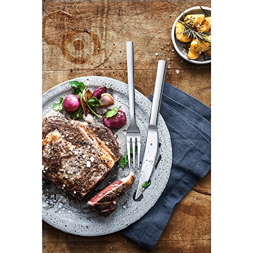 WMF Nuova Steakbesteck Set, 12-teilig, Steakgabel Steakmesser für 6 Personen, Cromargan Edelstahl poliert, spülmaschinengeeignet