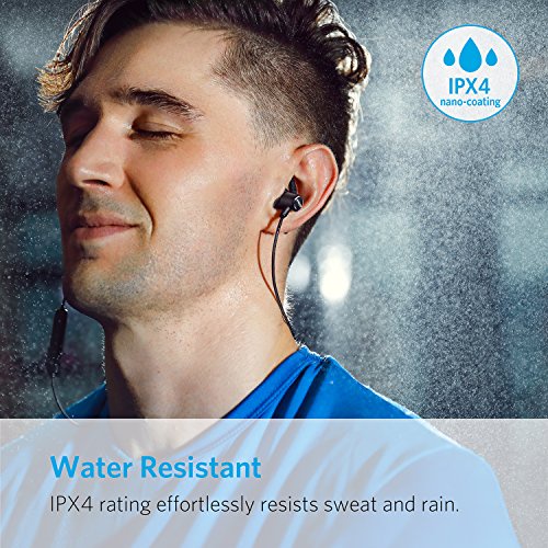 Cuffie Sportive Anker Soundbuds Slim, Auricolari in-ear bluetooth leggere e senza fili, resistenti all'acqua IPX4, con Microfono, per iPhone, iPad, Samsung, Nexus, HTC e Altro.