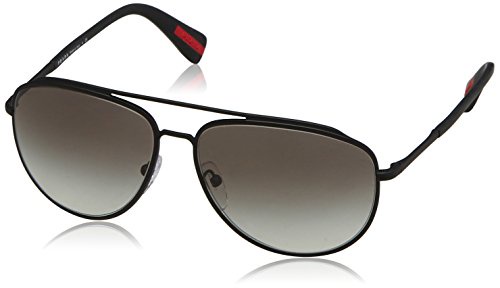 Prada PS55RS Sunglasses DG00A7-59 - Black Rubber Frame, Grey Gradient
