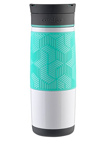 Contigo AUTOSEAL Transit Stainless Steel Travel Mug, 16 oz, Polar White with Grayed Jade Lid Accent