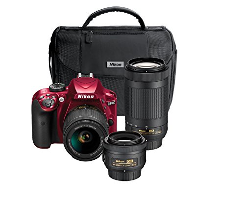 Nikon D3400 24.2 MP Triple Lens Ultimate Parent's Camera Kit, 3.0