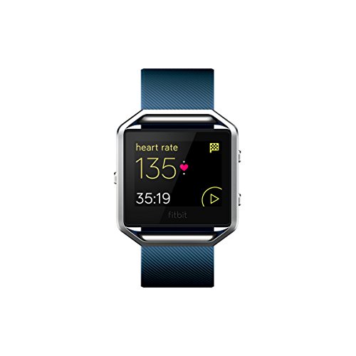 Fitbit Blaze Smart Fitness Watch, Blue, Silver, Large
