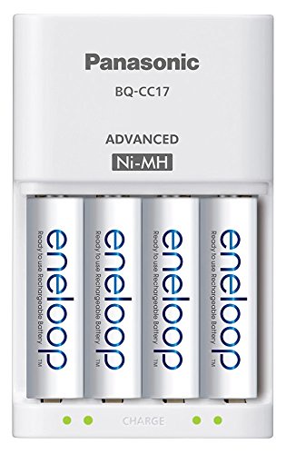 Panasonic K-KJ17MCA4BA Advanced Individual Cell Battery Charger Pack with 4AA eneloop 2100 Cycle Rechargeable Batteries (4 pack)