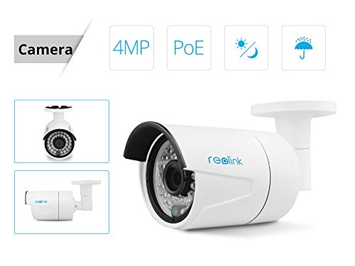 Reolink PoE IP Security Camera System 4 Megapixels Super HD 25601440 16 Channel NVR 3TB Hard Drive 8 Bullet Cameras 24/7 Recording RLK16-410B8