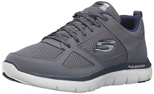 Skechers Sport Men's Flex Advantage 2.0 Oxford Sneaker, Charcoal/Blue, 8 M US