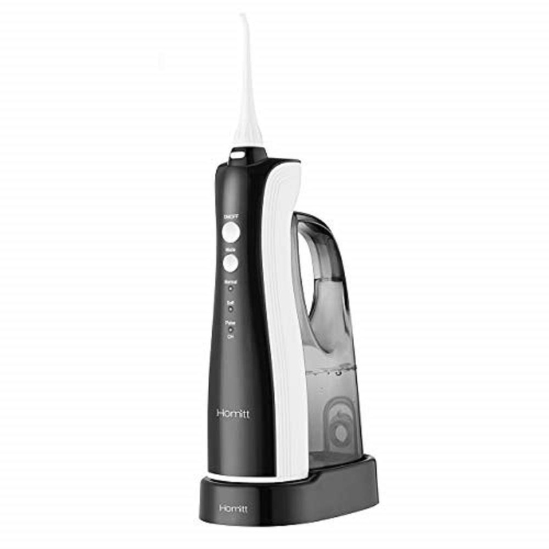 Amazon.com: [UPGRADED] Cordless Water Flosser 330ML Oral Irrigator, Homitt High Pulse Portable Rechargeable Teeth Cleaner, IPX7 Waterproof Water Flossing with 3 Modes and 2 Rotatable Tips for Family&Travel;: Beauty