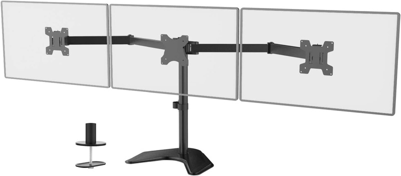 Amazon.com : WALI Free-Standing Triple LCD Monitor Fully Adjustable Desk Mount Fits Three Screens up to 24”, 22 lbs. Weight Capacity per Arm (MF003), Black : Office Products