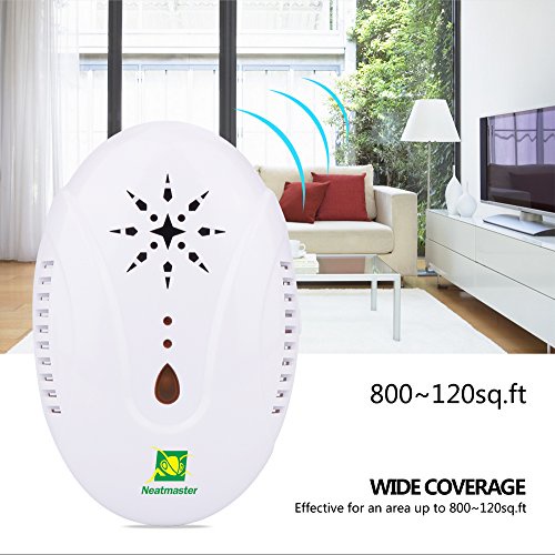 Neatmaster Ultrasonic Pest Repellent - Electronic Pest Control Plug In-Pest Repeller for Insect - Mice , Roaches , Bugs , fleas , Mosquitoes , Spiders