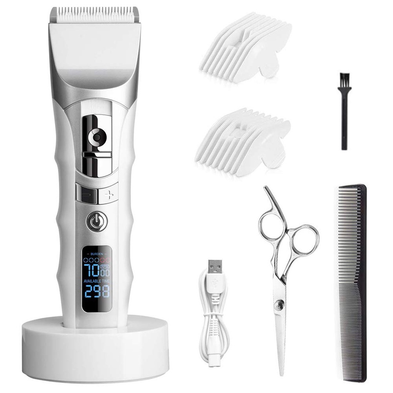 Amazon.com: Ningdada Hair Clippers for Men Clippers for Hair Cutting Professional Hair Clippers for Barbers Hair Trimmer Grooming Kit Cordless Clippers Haircut Clippers for Women Kids 5 Speed LED Display (Silver): Beauty