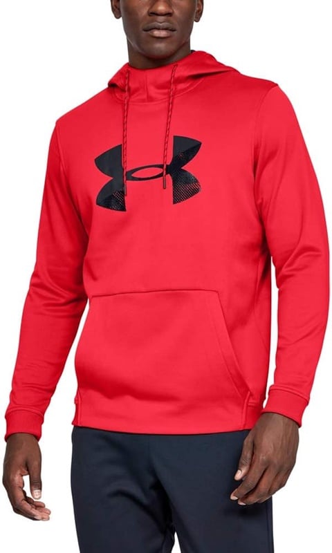 Amazon.com: Under Armour Men's Armour Fleece Pullover Hoodie Big Logo Graphic, Red (600)/Black, Small: Clothing