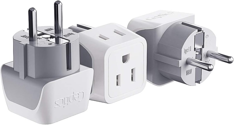 Amazon.com: Schuko Germany, France Plug Adapter by Ceptics, Dual Input - Ultra Compact Light Weight - Usa to Russia, South Korea Travel Adaptor Plug - Type E/F (3 Pack): Electronics