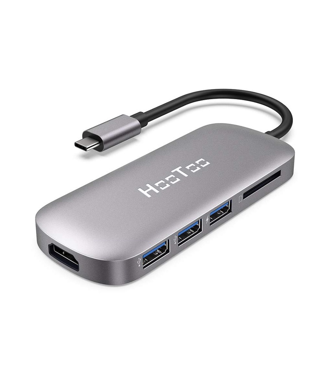 Amazon.com: USB C Hub, HooToo 6-in-1 USB C to 4K HDMI Adapter with 100W Power Delivery, SD card reader, 3 USB 3.0 port for MacBook/Pro/Air/IMAC and Type C Windows Laptops: Computers & Accessories