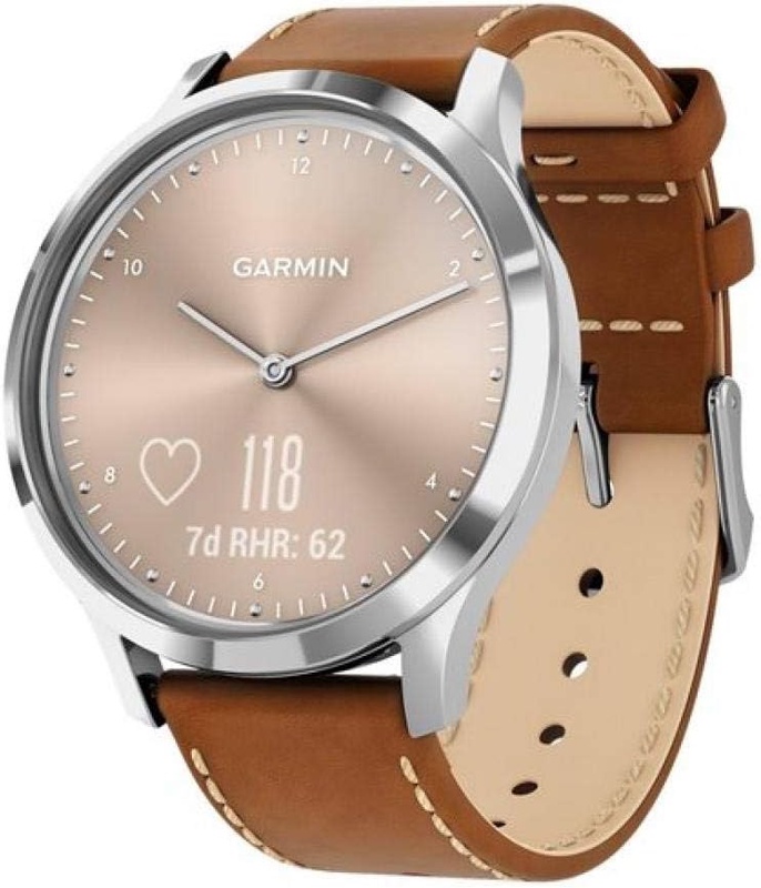 Amazon.com: Garmin vivomove HR, Hybrid Smartwatch for Men and Women, Silver with Tan Italian Leather